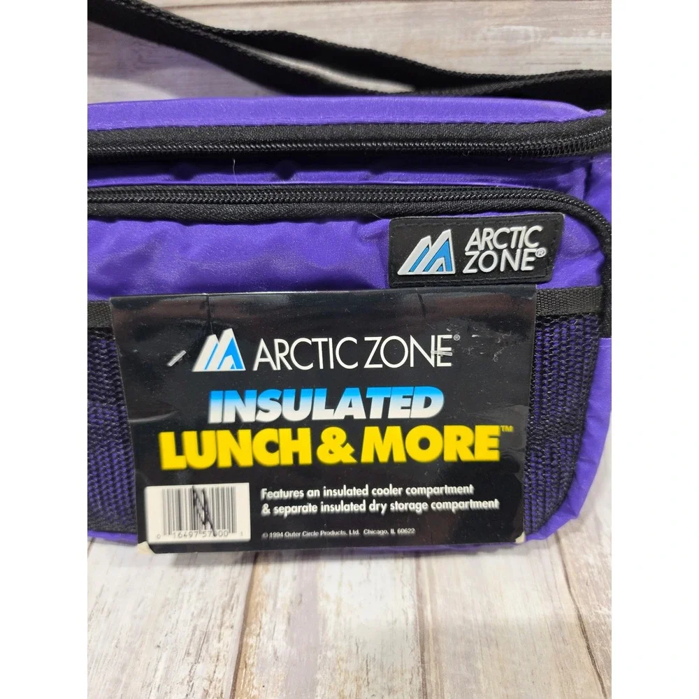Arctic Zone Insulated Lunch & More Bag Purple Dual Compartment Vintage Cooler